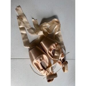 Gaynor Minden Pink Satin Pointe Shoes Size 8 M S Handmade USA Ballet Ribbons